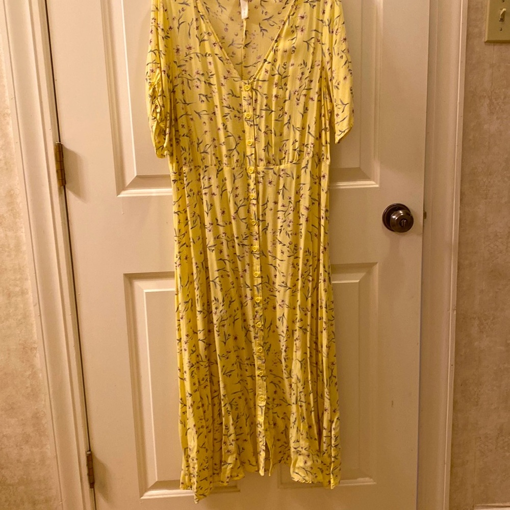 H&M Yellow Dress Size UK14- US 12